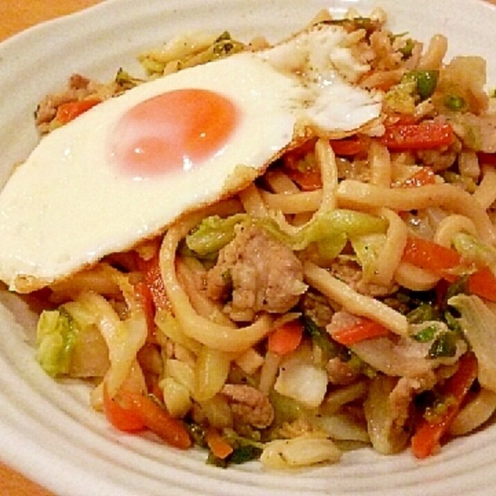 オイスターソースで焼きうどん